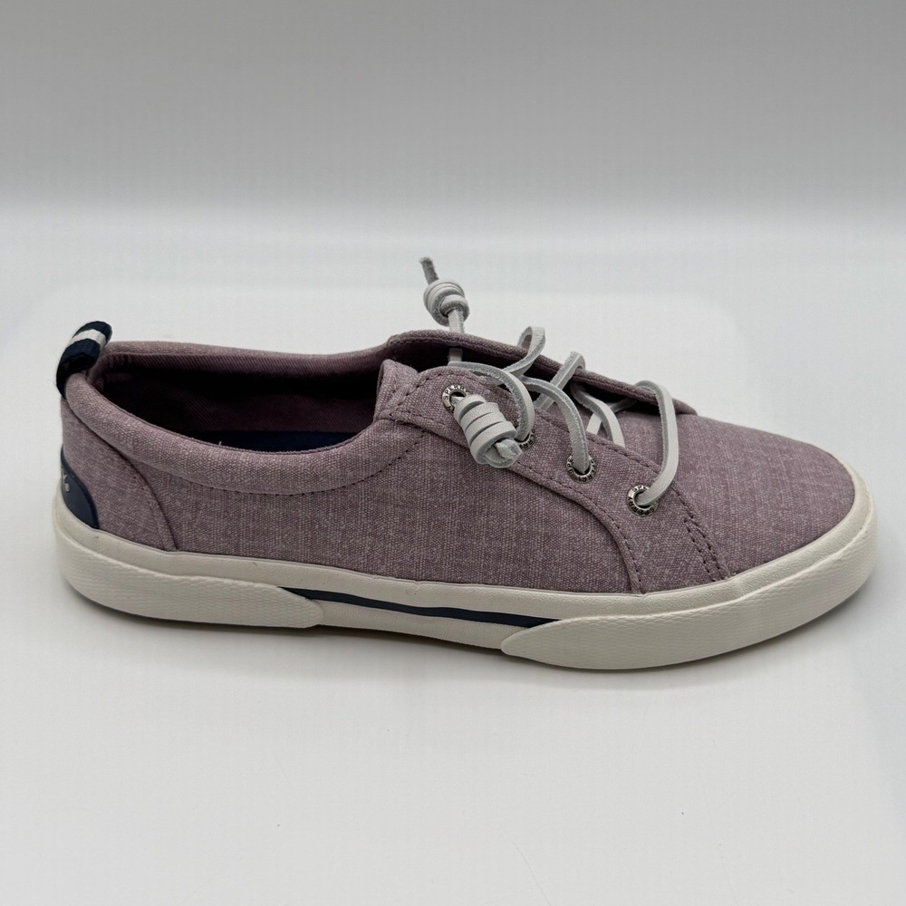 Sperry Pier Wave LTT Stripe Sneakers Women's 5,EU:35,Mauve Purple Canvas Shoes